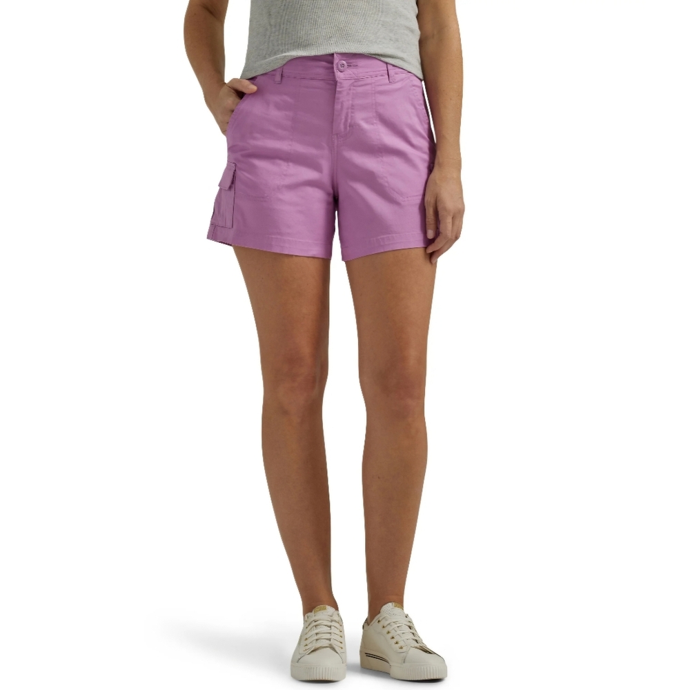 Pansy Purple Cargo Shorts 5" Mid Rise Stretchy Waist Size 20 M